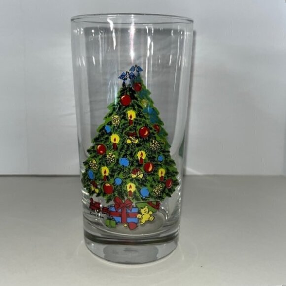 3 Vintage Carlton Christmas Tree 11 oz Hi-Ball Glasses - Picture 5 of 6